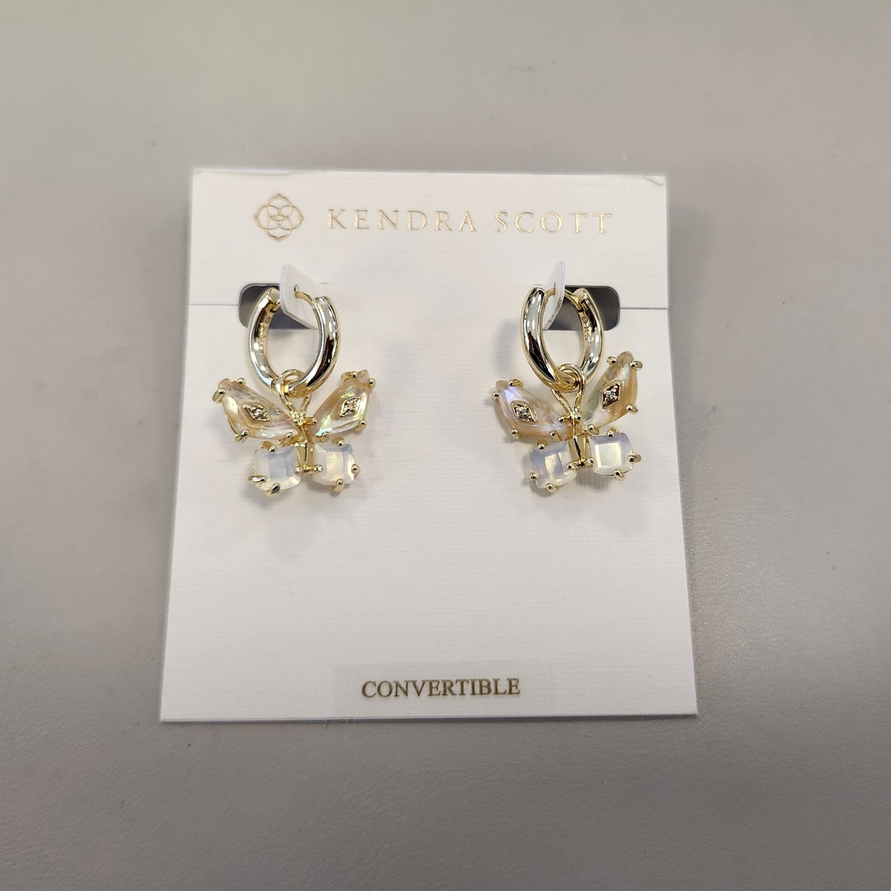 NWT Kendra Scott Gold Bianca Butterfly Huggie Earrings